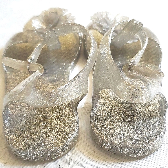 Old Navy Lot of (2) Pair Glitter Jelly Sandals Blue & Silver Toddler Girl 11 - Picture 10 of 11